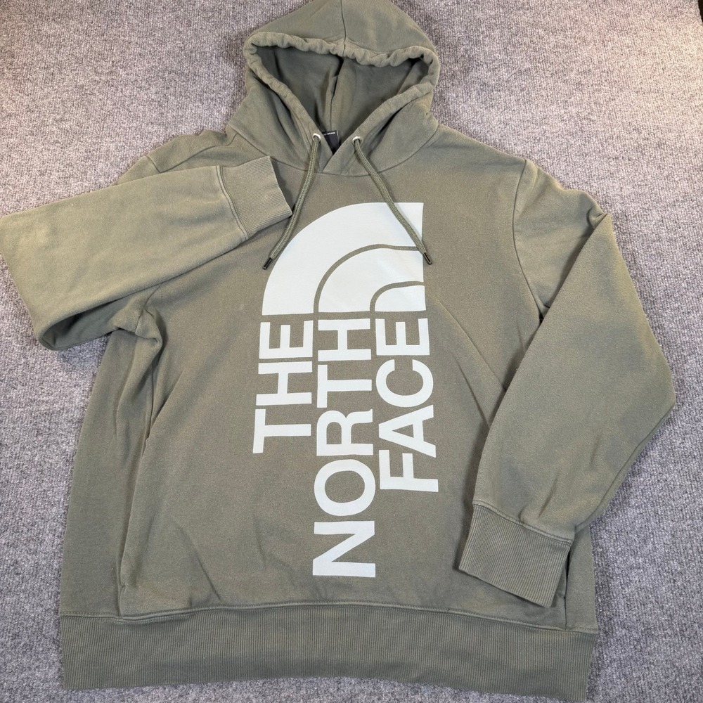 The North Face Mens Large Green Graphic Logo Hoodie Sweatshirt‎ 3055